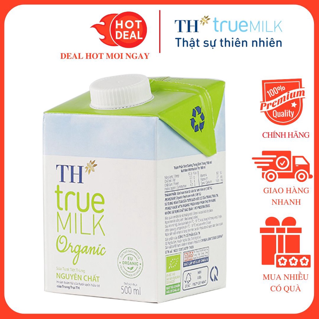Sữa Tươi Hữu Cơ TH True Milk Organic Hộp 500ML Chính Hãng