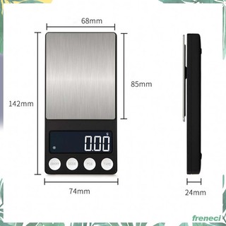 [Freneci] Cân trang sức, Cân kỹ thuật số Mini, Cân nhỏ có độ chính xác cao 100-1000 / 0,01-0.001g