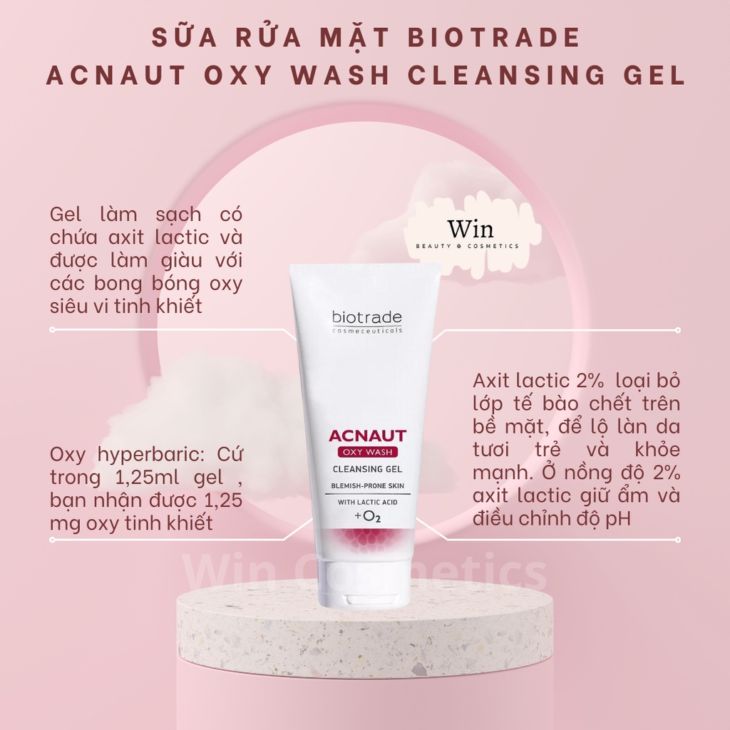 Sữa rửa mặt Biotrade Acnaut Oxy Wash Cleansing Gel