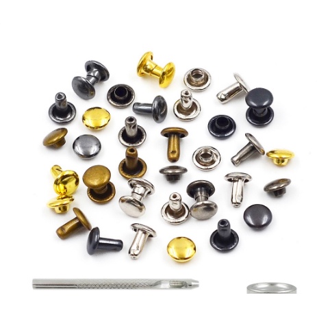Bộ Đinh Tán Kim Loại 5mm, 6mm, 7mm, 8mm, 9mm, 10mm, 12mm Cho Túi Xách Da