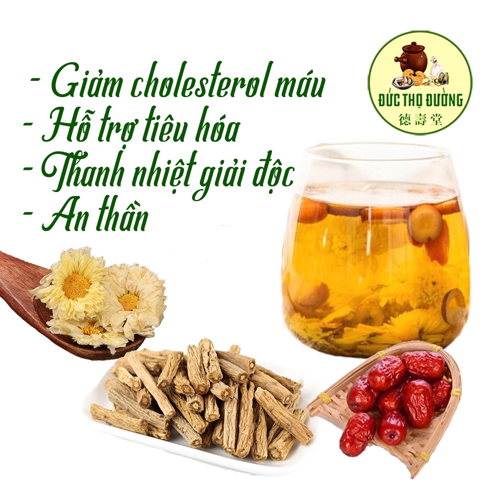 Trà Đẳng sâm - Cúc hoa - Táo đỏ (Giảm cholesterol máu, Hỗ trợ tiêu hóa, Tăng trí nhớ và khả năng tập trung)