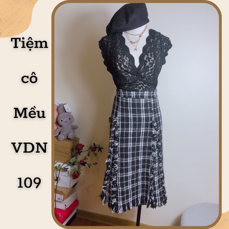 Chân váy dạ tweet, dáng xoè nhẹ-109