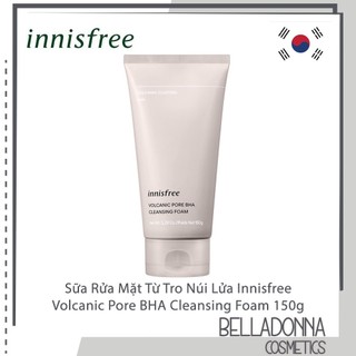Sữa Rửa Mặt Làm Sạch Sâu Từ Tro Núi Lửa Innisfree Volcanic Pore BHA Cleansing Foam 150g