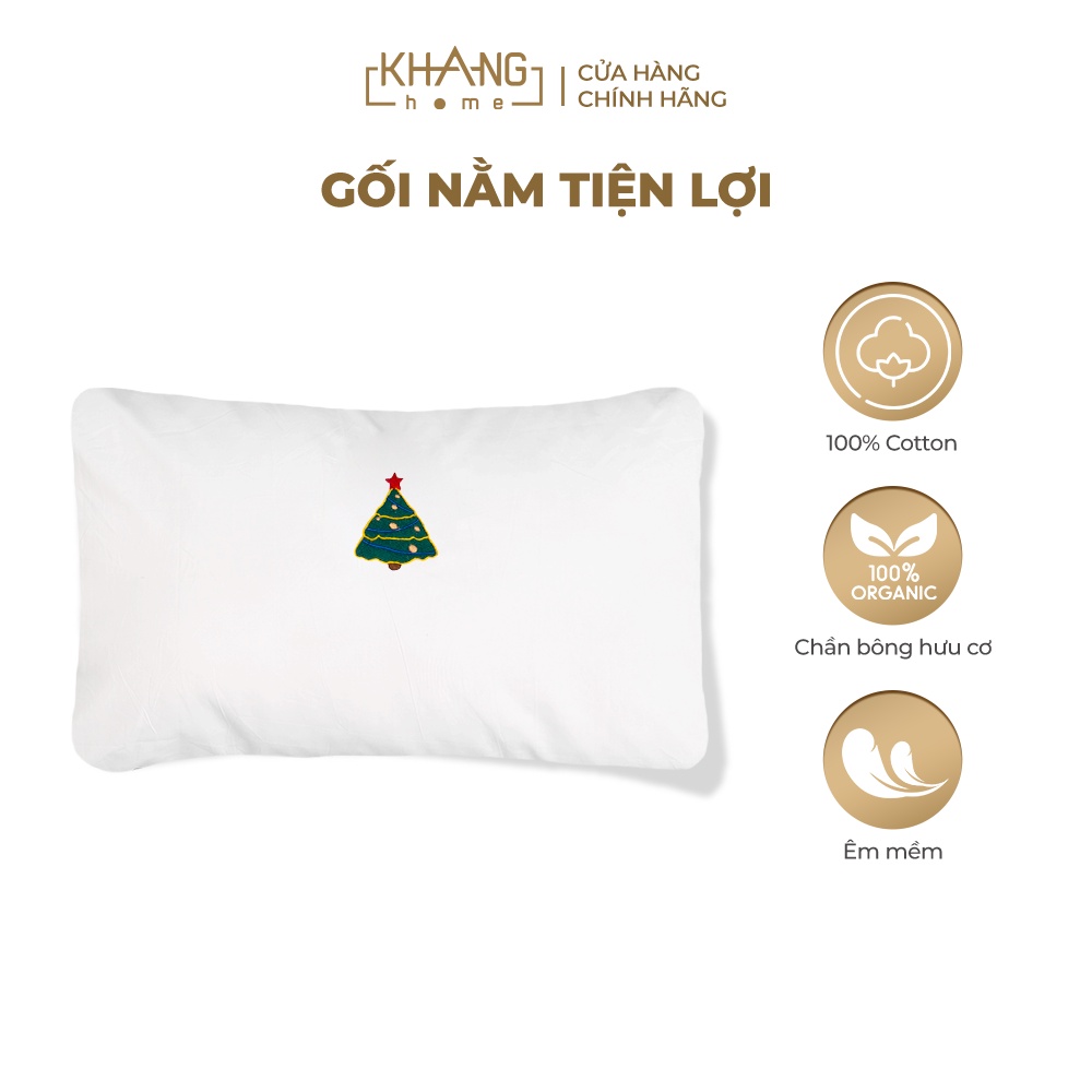 Gối Trẻ Em Tiện Lợi Khang Home Ruột Lông Vũ Êm Mềm, Kháng Khuẩn 30x50cm