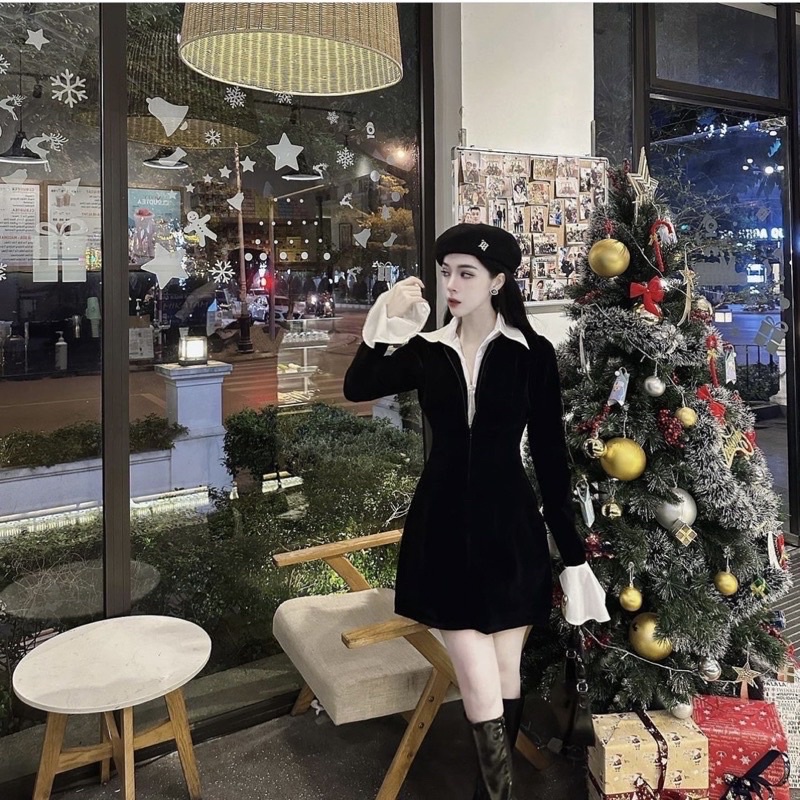 Váy Nhung Mix Somi Baube