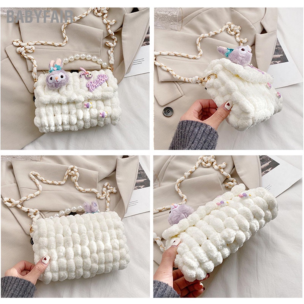 Babyfair Túi dệt đeo vai Thiết kế nút giấu từ tính tự làm sang trọng dành cho nữ Bạn gái