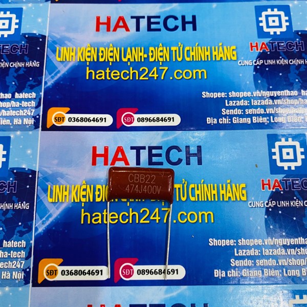 Tụ CBB CBB22 400V 474J 470nF 0.47uF 15mm