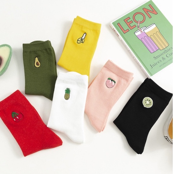 Combo 5 đôi tất cao cổ dành cho nữ nhiều họa tiết dễ thương