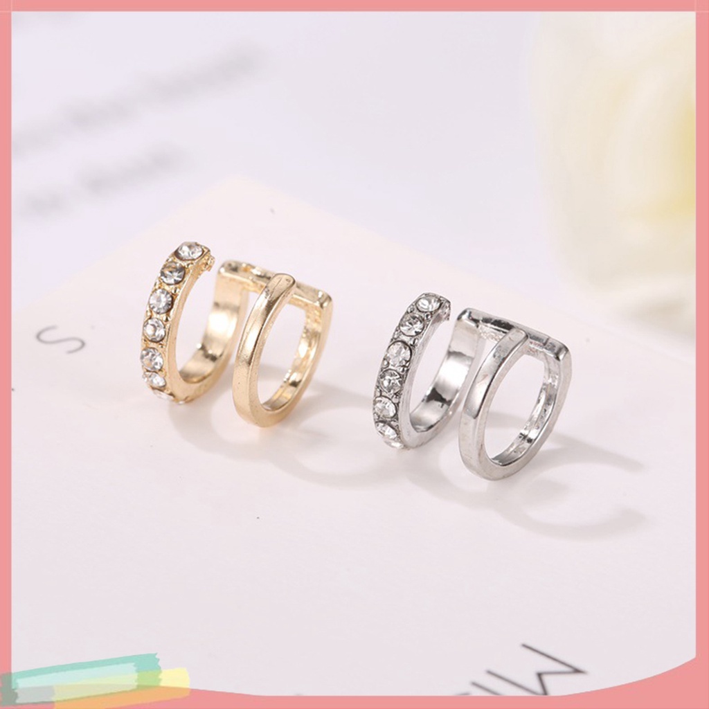 Khuyên đeo vành tai đính đá giả thời trang xinh xắn cho nữ