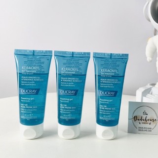 Sữa Rửa Mặt Ducray cho da dầu, mụn Keracnyl Gel Moussant 40ml