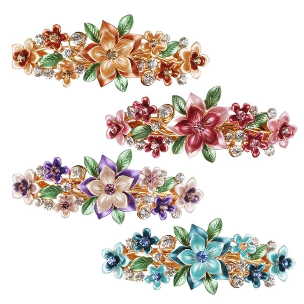 Kẹp Tóc Đuôi Ngựa Trang Trí Hình Hoa Lấp Lánh Thanh Lịch Giá Đỡ