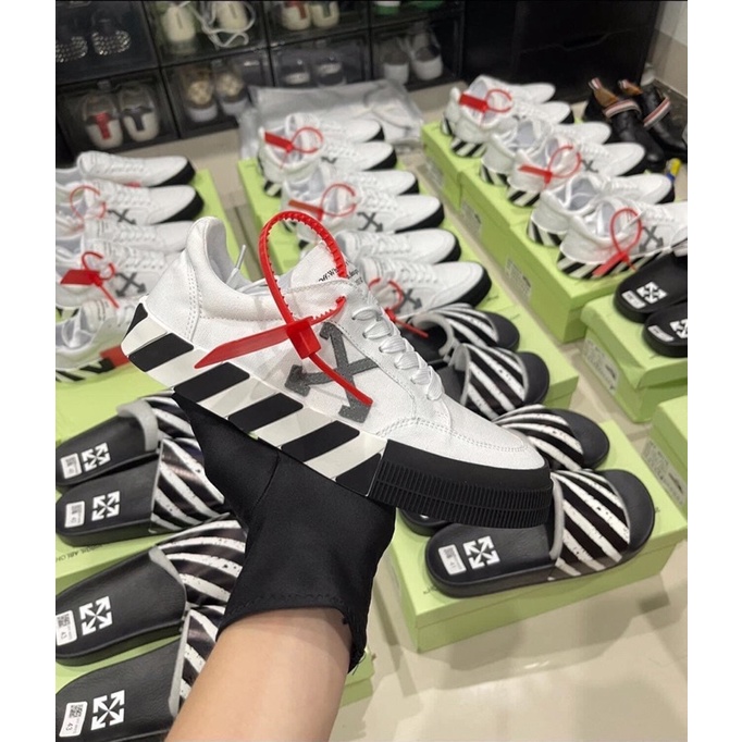⚡️[Mirror Quality] Ảnh Thật!! Sneakers OFF WHITE New Tông Màu Trắng Sọc Kẻ Kèm Thêu Logo - Hàng Loại Full 1 Full Box