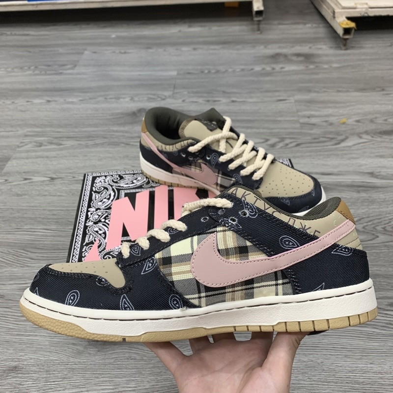 Giày Thể Thao Giày Travis Scott X SB Dunk Low PRM QS 'Cact Màu Nâu Đen , Giày SB Dunk Low Travis Scott nâu-Ảnh thật