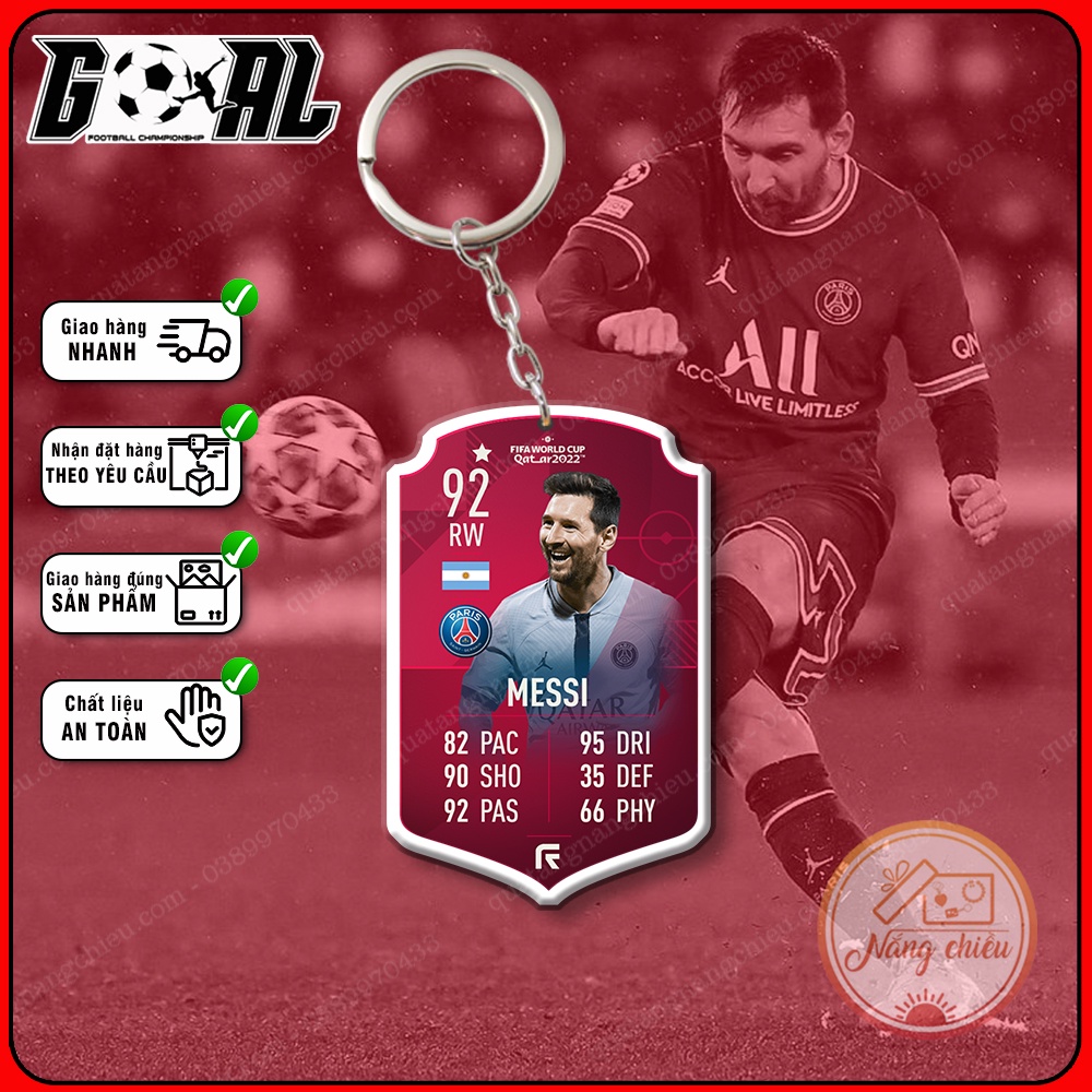 Móc khóa cầu thủ Messi cao cấp hiện đại, phụ kiện treo balo túi xách đẹp hottrend mới nhất đội tuyển Agentina[3146-3168]