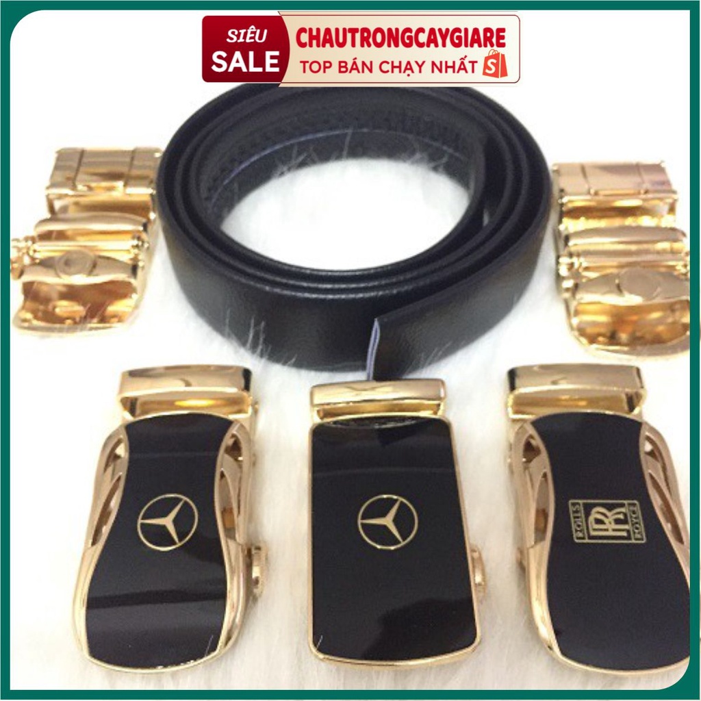 Thắt Lưng Nam Đẹp Hàng Hiệu Cao Cấp Khóa Cài Dây Nịt Thắt Lưng Da Bò 100% Chính Hãng Mercedes Mạ Vàng Gu Nam Tính GG1000