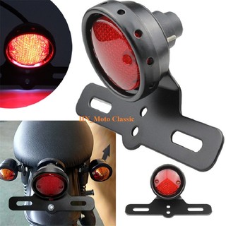 Đèn hậu Led viền sắt tổ ong có kèm pad biển số độ classic Cafe Racer Tracker Win 67 Cub và các loại xe