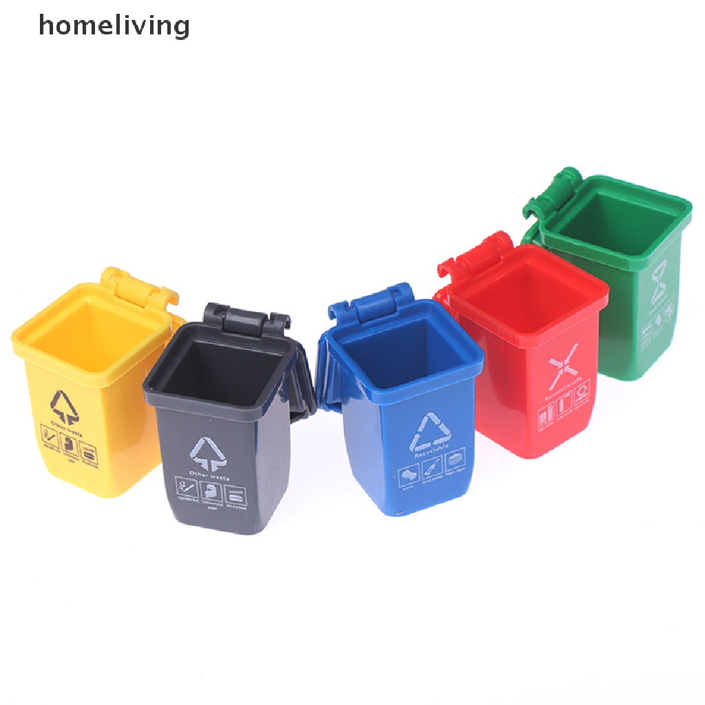 Bộ 5 Thùng Rác Mini Tỉ Lệ 1: 12 Trang Trí Nhà Búp Bê