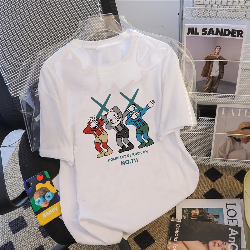 NRVP Áo thun 100% cotton tay ngắn dáng rộng