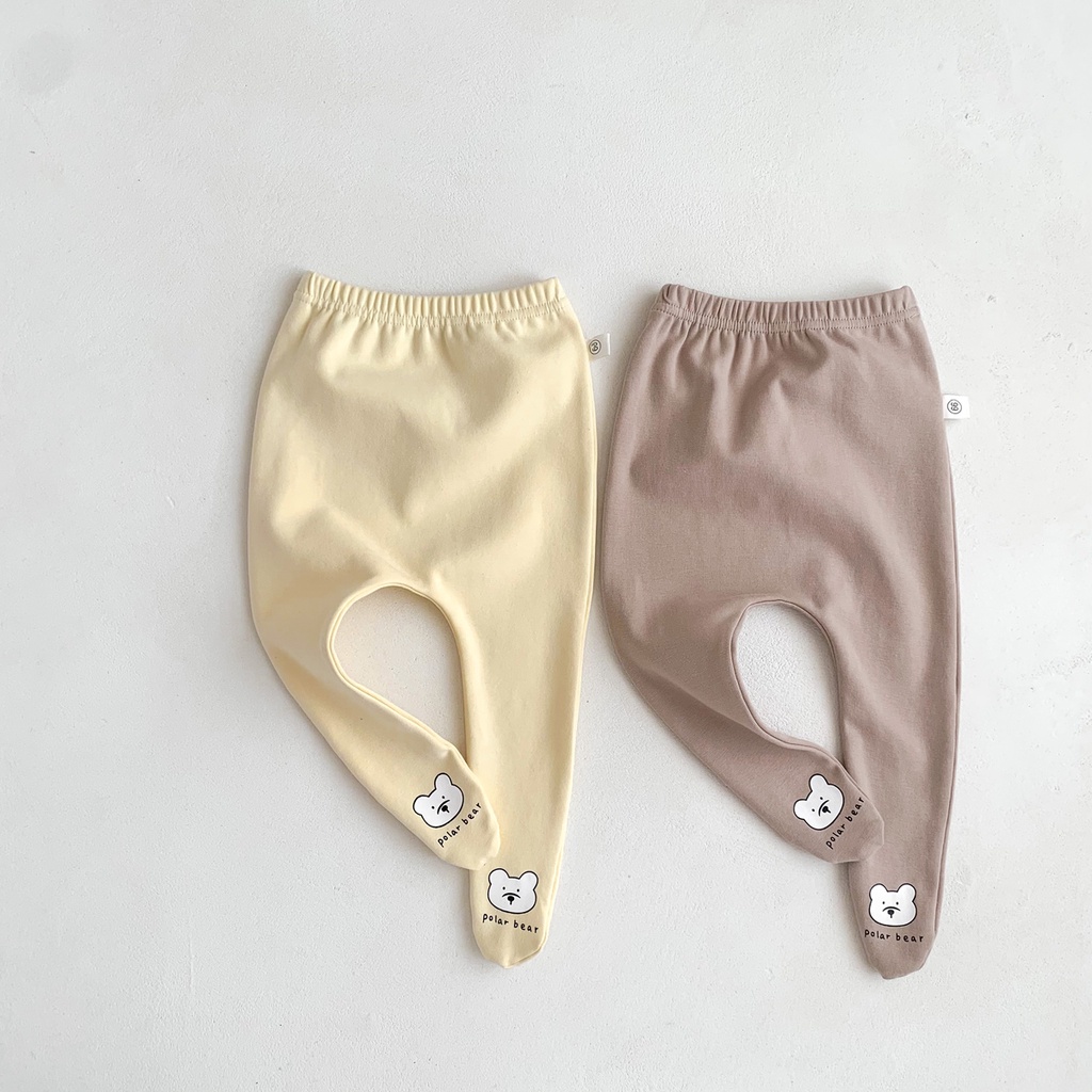 Quần Legging Co Giãn Mềm Mại In Họa Tiết Gấu Hoạt Hình Đáng Yêu Thời Trang Thu Đông Cho Bé