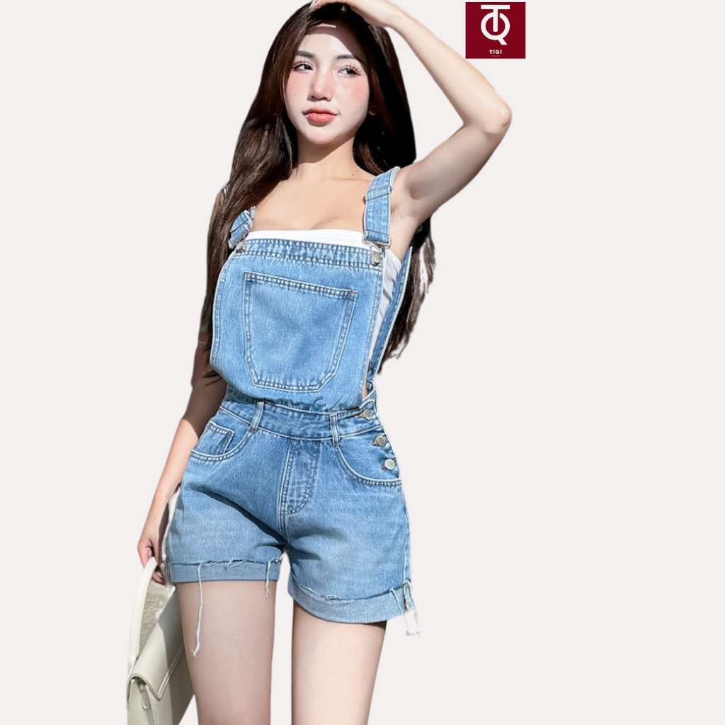 Quần Yếm jean ngắn tôn dáng TiQi Jeans Y491