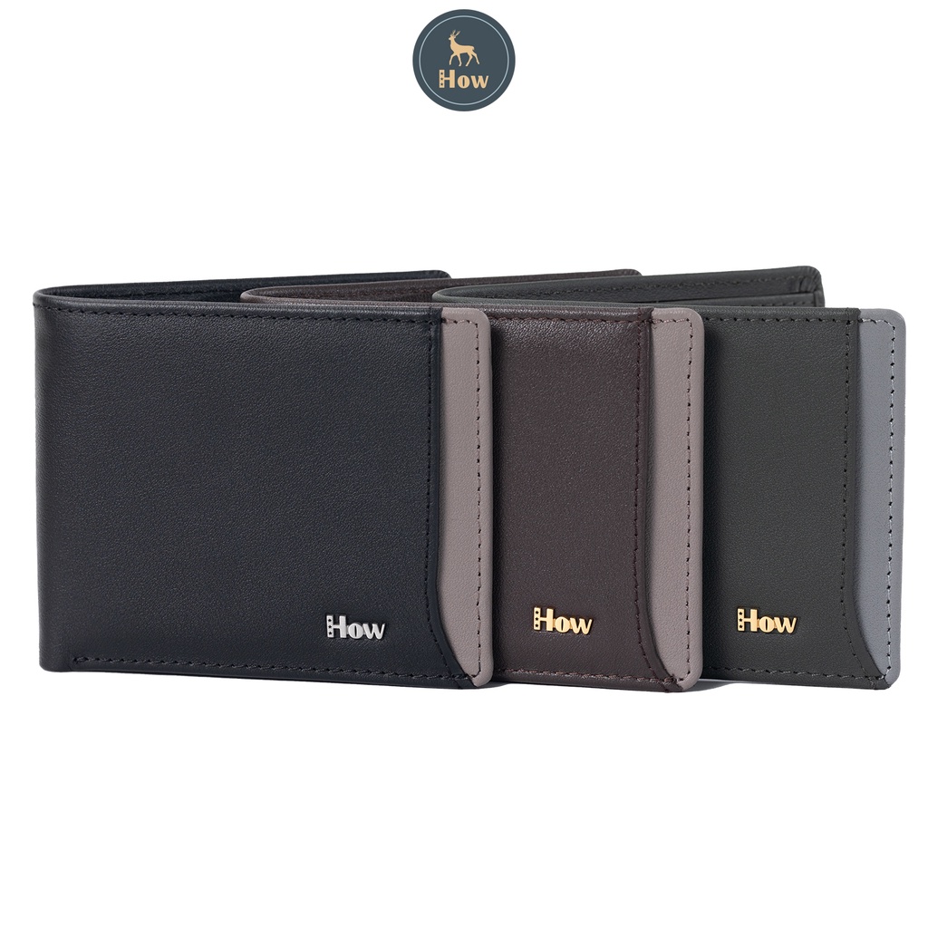(Có Khắc Tên) Bóp Nam Da Bò HOW Thiết Kế Chữ L Hiện Đại Chất Da Mastrotto Ngoại Nhập Mạnh Mẽ Nam Tính HN05