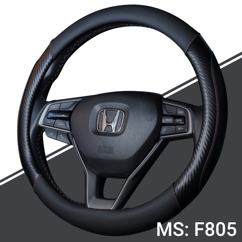 Bọc Vô Lăng Ô Tô Bằng Da Carbon Cao Cấp Chống Trơn Trượt Size 37cm-38cm Phù Hợp Với Mọi Dòng Xe Hơi 5