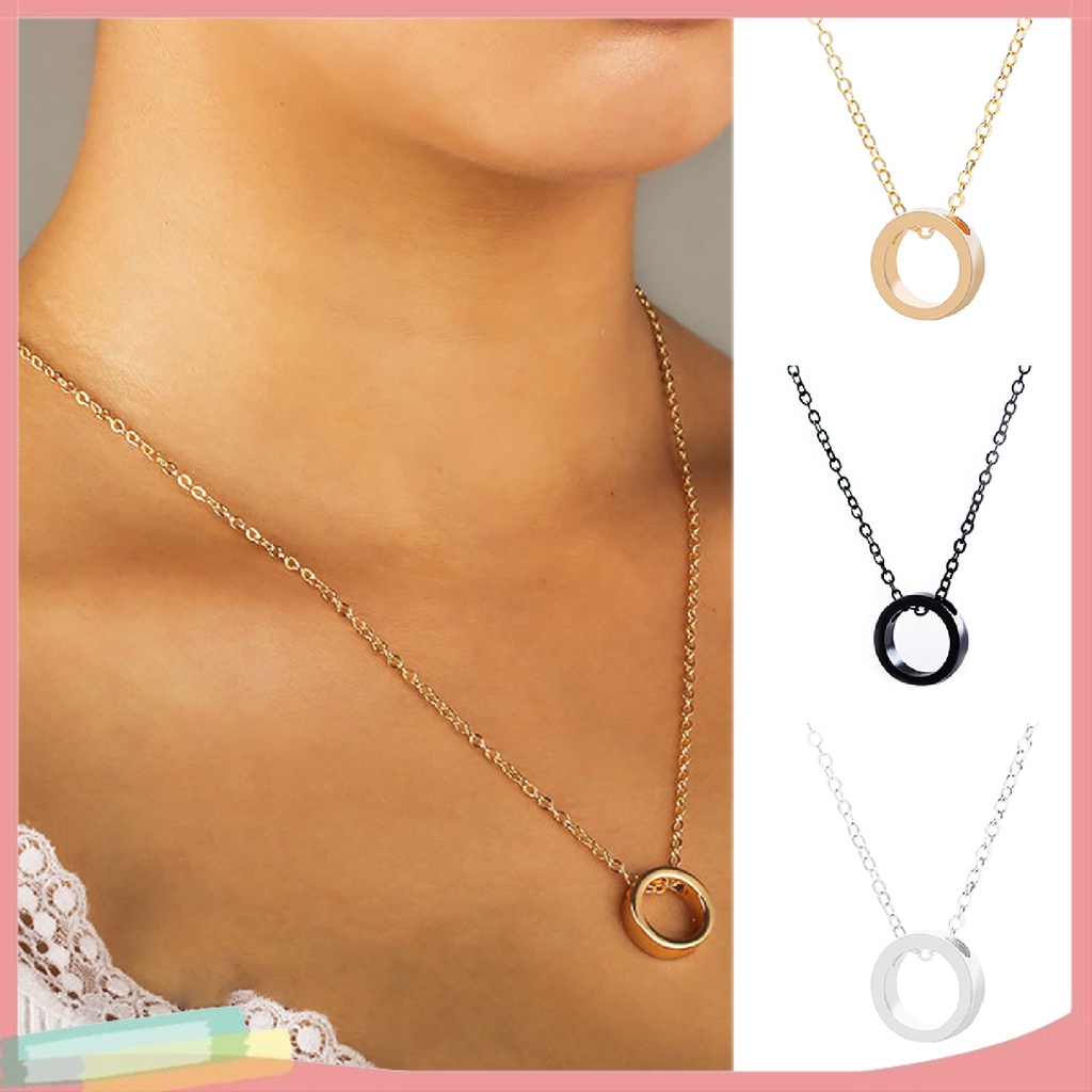 Dây chuyền hợp kim mặt tròn thời trang đơn giản cho nữ