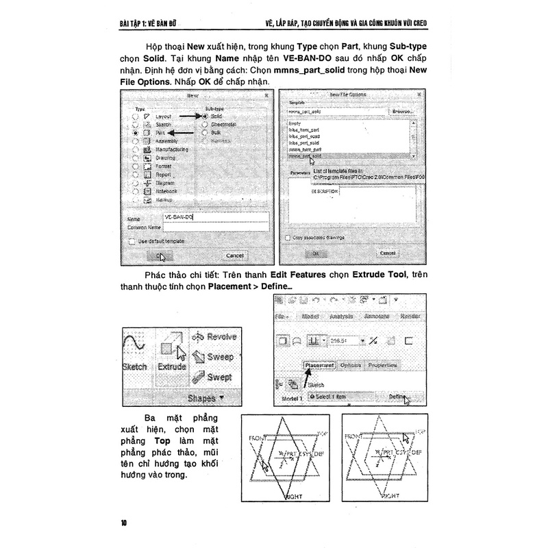 Sách - Vẽ, Lắp Ráp Tạo Chuyển Động Và Gia Công Khuôn Với Creo