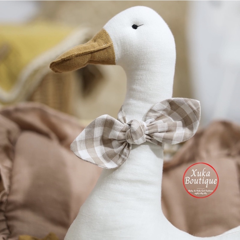 Thú Bông Ngỗng Lớn Vải Cotton Bông PP 100% Cho Bé An Toàn, Siêu Đẹp, Dễ Thương