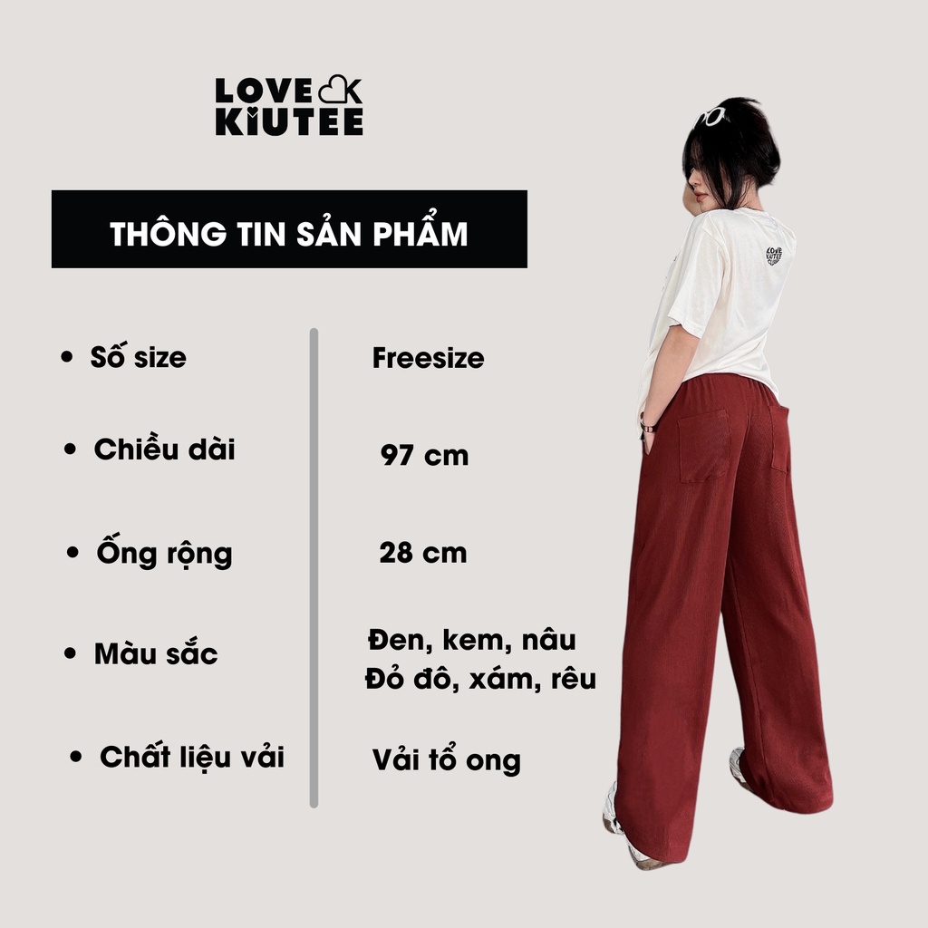 Quần ống rộng chất tổ ong phong cách Unisex LOVEKIUTEE