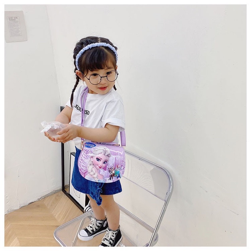 Túi trẻ em, túi đeo chéo elsa, cặp khoác cho bé chơi tết