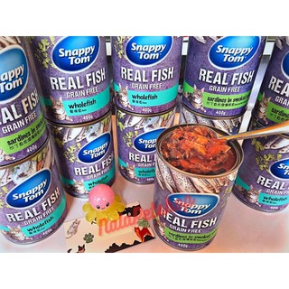 Pate snappy tom real fish cho mèo🐬cá nguyên con | cá trích | thạch cá hồi xông khói | lon 400g