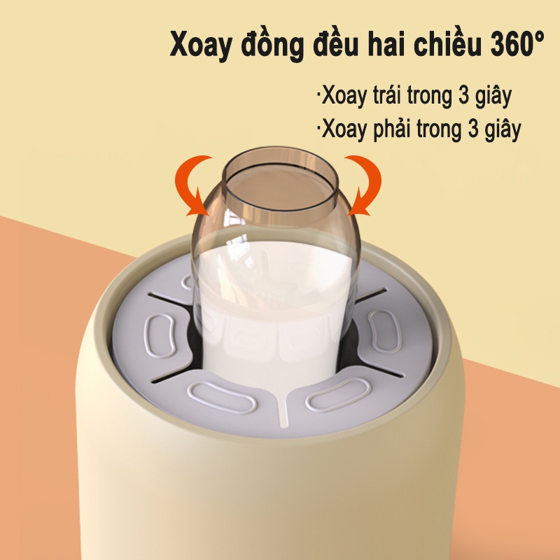Máy Lắc Bình Sữa Tự Động Cho Bé máy pha sữa cho bé chế độ xoay 360 độ Dùng Điện Tiện Lợi Xay Bột Hỗn Hợp Bằng Thao Tác Một Lần Bấm