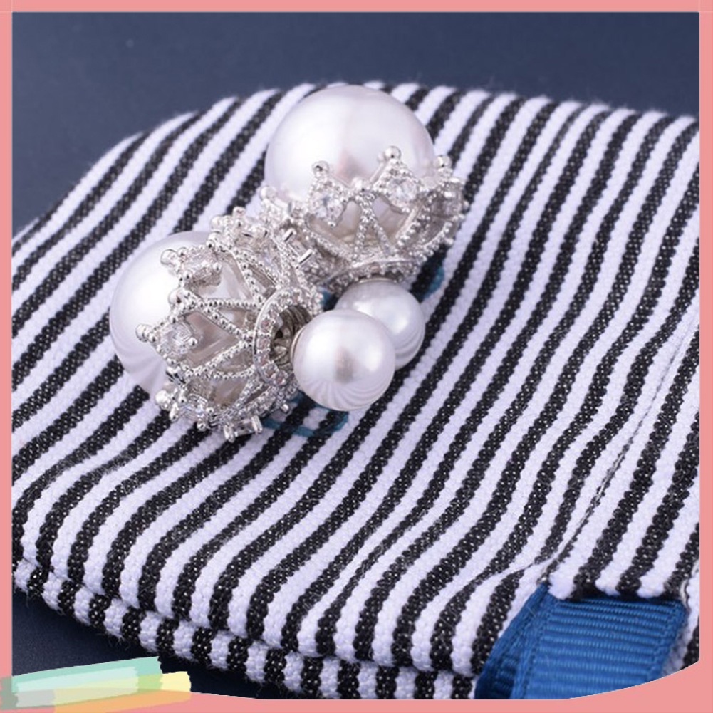 Đôi khuyên tai hình hoa phối hạt ngọc trai giả thời trang cho nữ