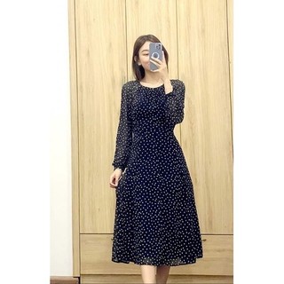 Đầm voan dài tay
