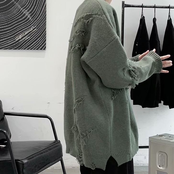 Áo Sweater Tay Dài Dáng Rộng Phong Cách Hip Hop Thời Trang Cho Nam