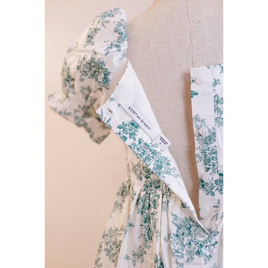 Váy bé gái Janie and Jack - FLORAL TOILE PUFF SLEEVE DRESS