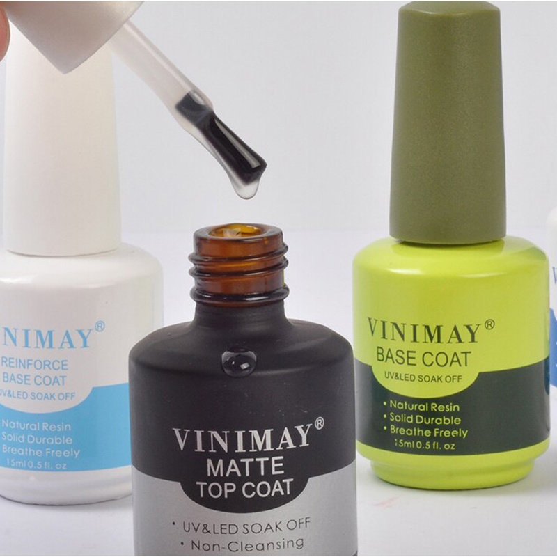 Sơn gel base top bóng Vinimay, cứng móng, kiềm dầu, top giọt sương, top lì, top loang, top kim cương, cường lực, phá gel