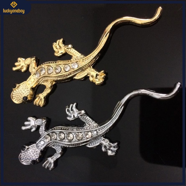 Sticker Kim Loại Hình Gekko Japonicus 3D Dán Trang Trí Xe Hơi