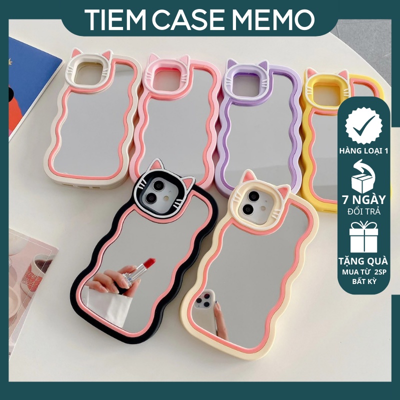 Ốp Lưng Gương Tai Mèo Ip (1) 6/6plus/7/7plus/8plus/x/xs/Xsmax/11/11pro/11promax/12/12promax/13/13promax/14/14promax
