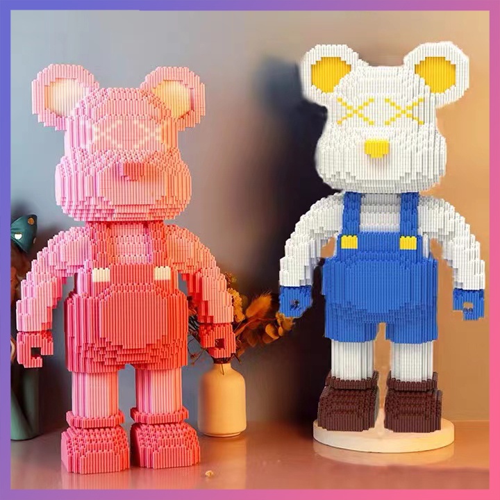 ✨2500PCS 34CM-Có đèn LED✨【Mua một tặng một】Tik Tok Mô hình lắp ráp Gấu Lắp Ráp Đồ Chơi Khối Xây Dựng Bộ Xếp Hình Hạt Nhỏ Đồ Chơi Quà Tặng lego con gấu
