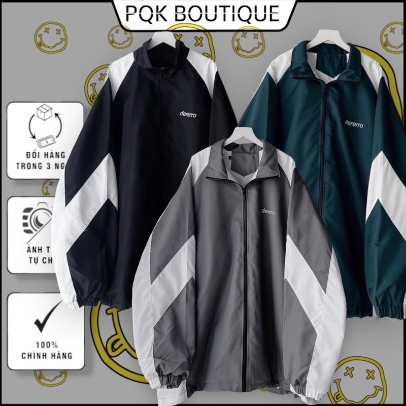 ( chính hãng) Áo Khoác Dù 2 Lớp Nam Nữ Chữ Thêu DERERO - pqk boutique