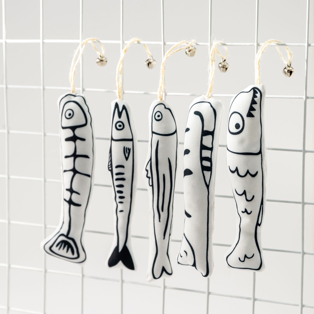 Đầu Cá Giả Bằng Cotton Dễ Thương Thay Thế Kèm Chuông Cho Mèo Cưng