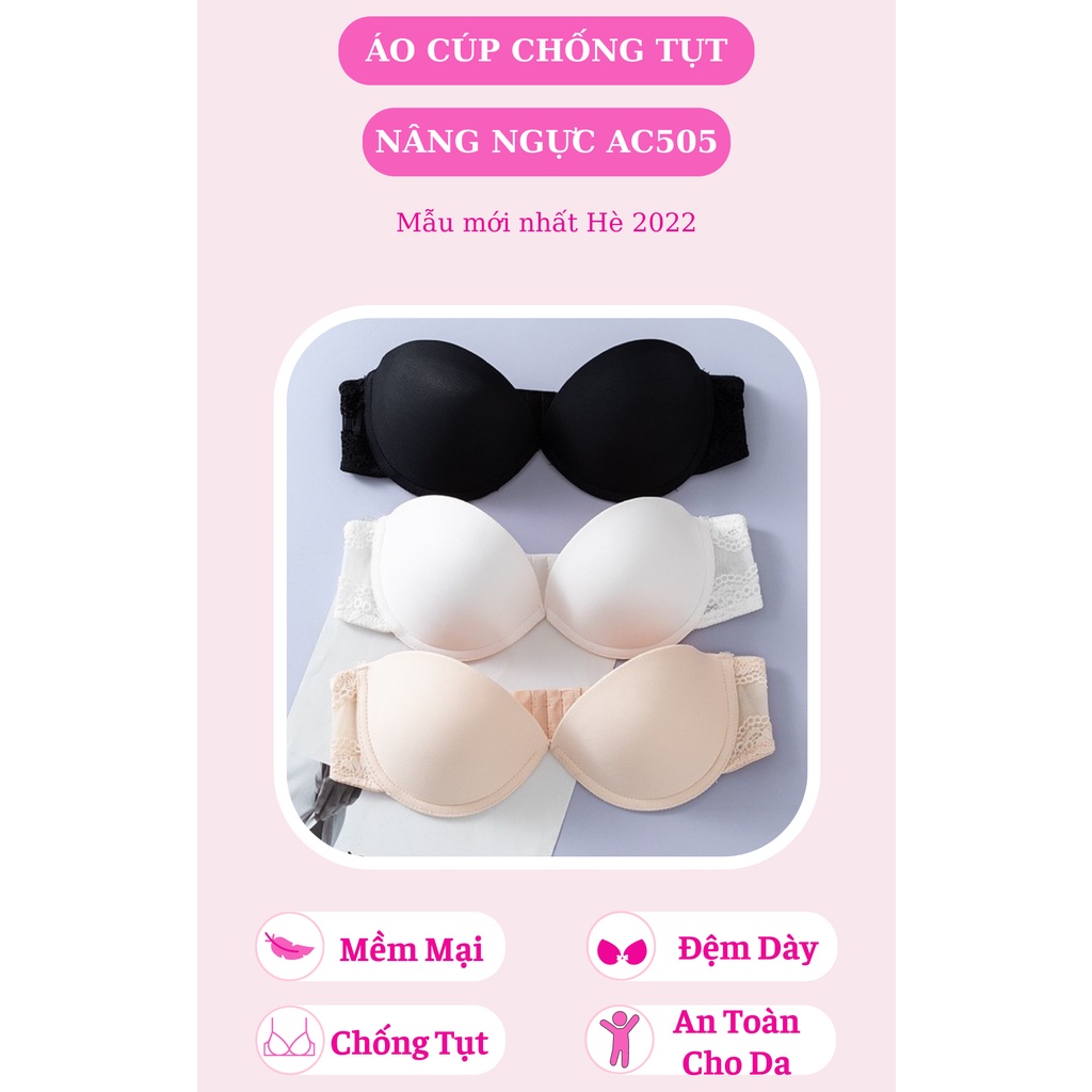 Áo lót cúp ngực nữ su trơn MiYours Fashion & More AC505 có gọng không dây chống tụt đệm dày nâng ngực, chống xệ