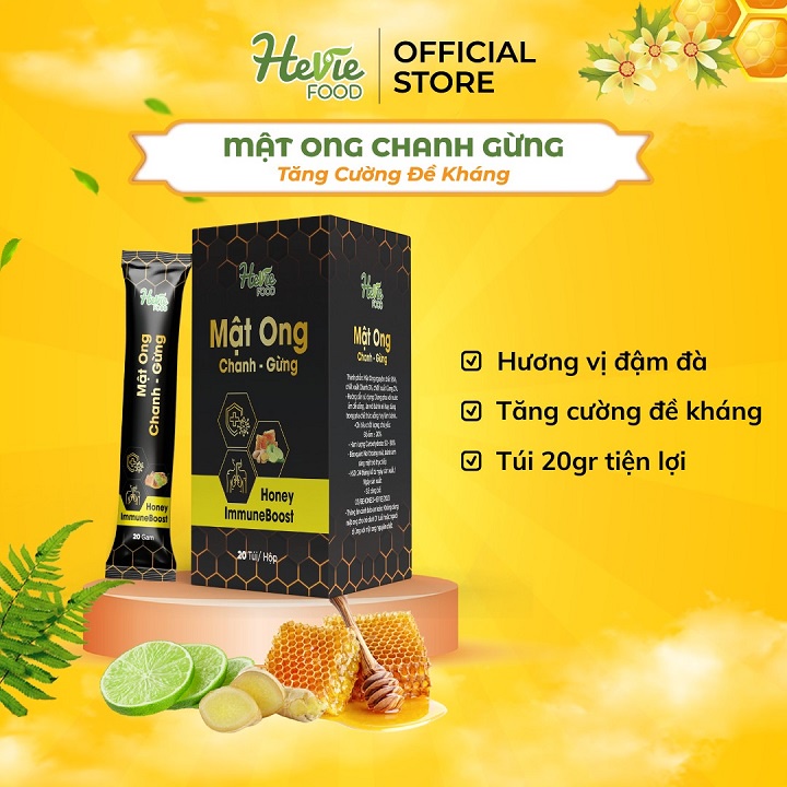 HEVIEFOOD - MẬT ONG TIỆN LỢI TĂNG CƯỜNG ĐỀ KHÁNG (HỘP 20 GÓI)