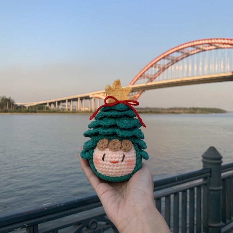 Móc khoá cây thông noel len handmade