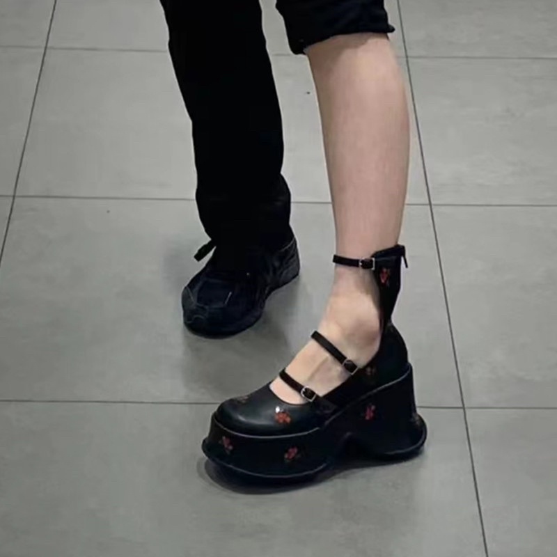 GIÀY L45 MARY JANE ĐẾ XUỒNG PHỐI DÂY CK ĐẾ CAO 10CMN