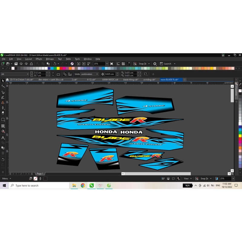 Tem rời Wave BLADE 110 / tem rời wave blade 110 đen, xanh đẹp