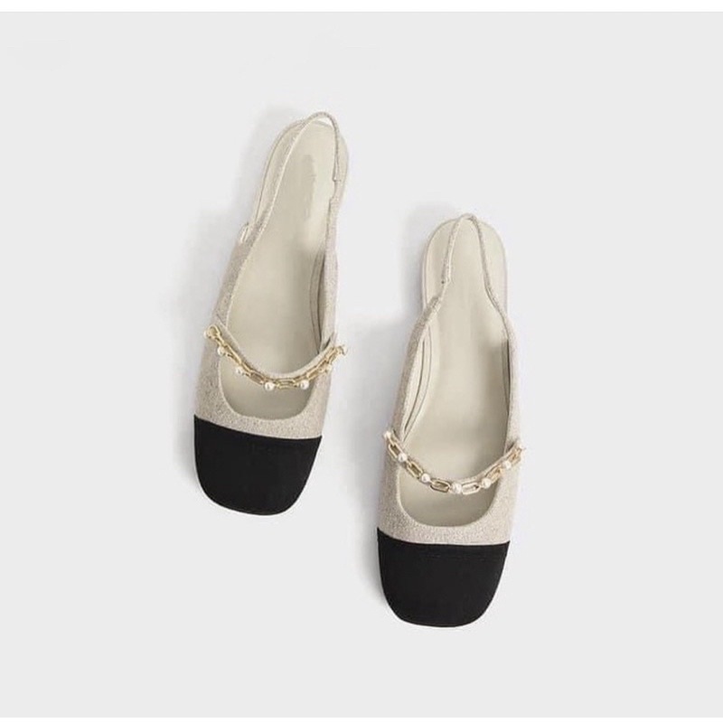 Giày bệt nữ mũi vuông hở gót