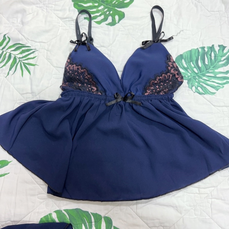 đồ bộ ngủ 2 dây sexy ,màu xanh đen quyến rũ, đồ mới
